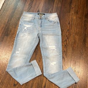 Patched ripped jeans